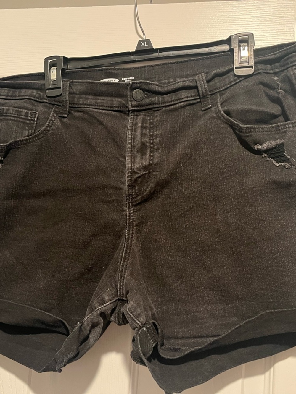 Old Navy Black Jean Shorts - Distressed